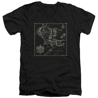 Lord Of The Rings Map Of Middle Earth Short Sleeve T-shirt