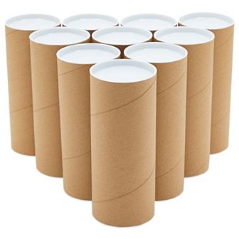 10-pack Mailing Tubes, 3x7 Inch Round Cardboard Mailers With Caps For Posters