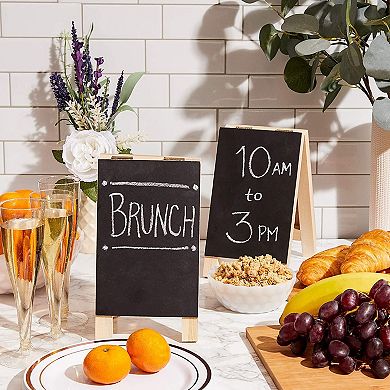 2 Pack Small Chalkboard Easels For Restaurants, Catering, Weddings, 4.5 X 7.5 In