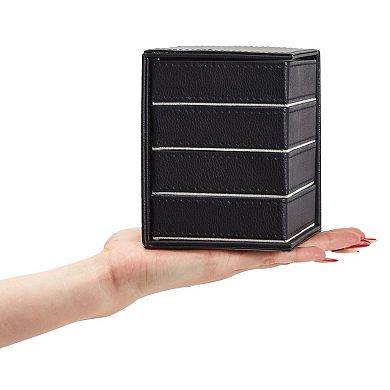 4 Layer Rotating Jewelry Organizer Earring Necklace Bracelet Holder Box 4x5.25"
