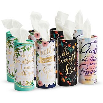 8-pack Round Tissue Boxes For Car Cup Holder - Travel Size Refill Cylinder
