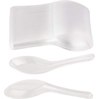 200 Pack Chinese Soup Spoons, Plastic Asian Utensils For Pho, Ramen, 4.5 X 1.2"