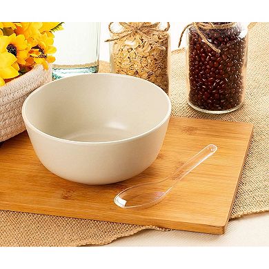 200 Pack Chinese Soup Spoons, Plastic Asian Utensils For Pho, Ramen, 4.5 X 1.2"