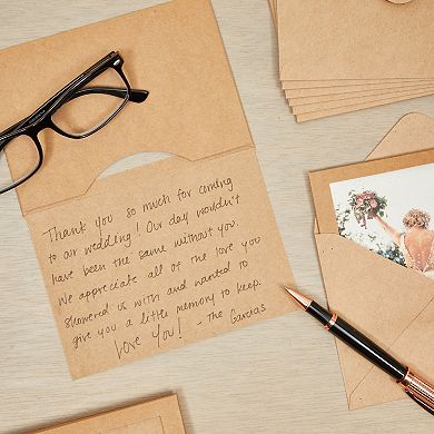 48 Pack Kraft Paper Photo Insert Cards With Envelopes, 4x6 Paper Frames