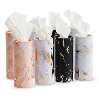 8-pack Round Tissue Boxes For Car Cup Holder - Travel Size Refill Cylinder