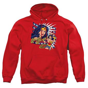 Dco Pop Art Wonder Woman Adult Pull Over Hoodie