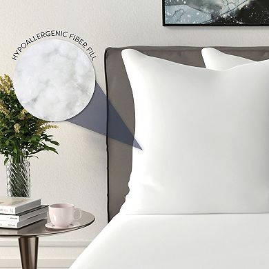 BodiPedic Fiber Filled 27 x 27 Euro Square Pillow Insert 2-Pack Set