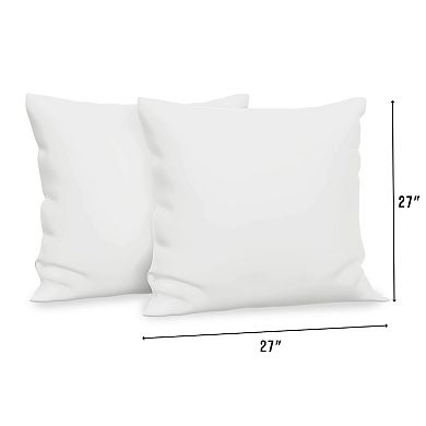 BodiPedic Fiber Filled 27 x 27 Euro Square Pillow Insert 2-Pack Set