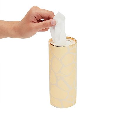 8 Pack Cylinder Tissues Box For Car Cup Holder, 4 Designs, 50 Count Each, 6.5 In