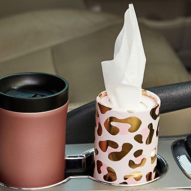 8 Pack Cylinder Tissues Box For Car Cup Holder, 4 Designs, 50 Count Each, 6.5 In