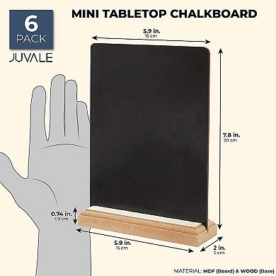 6 Pack Mini Chalkboard Signs With Stand For Table Decorations, Food Sign, 6 X 8"