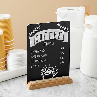 6 Pack Mini Chalkboard Signs With Stand For Table Decorations, Food Sign, 6 X 8"