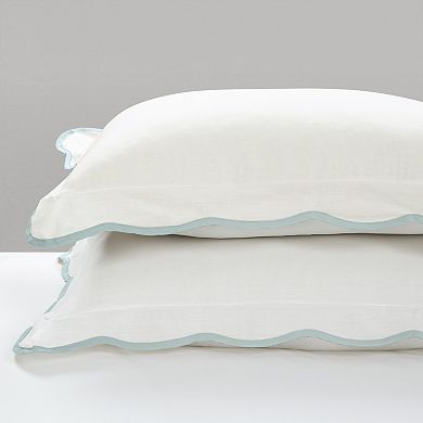 Lush Decor Coastal Chic Blue & White Scallop Edged Comforter Set