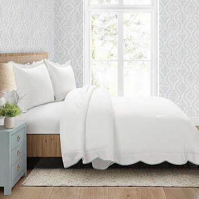 Lush Decor Coastal Chic Blue & White Scallop Edged Comforter Set