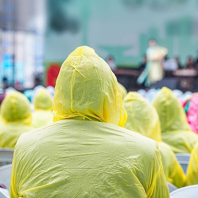 20-Pack Disposable Rain Ponchos with Hood for Adults, Emergency Plastic Poncho