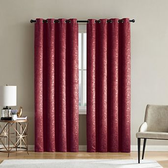 VCNY Home Jamie Embossed Scroll Grommet Blackout 1 Window Curtain Panel