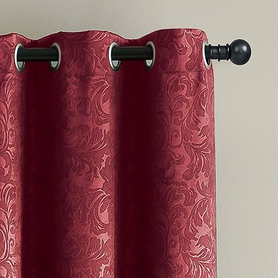 VCNY Home Jamie Embossed Scroll Grommet Blackout 1 Window Curtain Panel