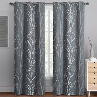 VCNY Home Kingdom Branch Blackout Grommet 1 Window Curtain Panel