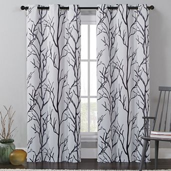 VCNY Home Kingdom Branch Blackout Grommet 1 Window Curtain Panel