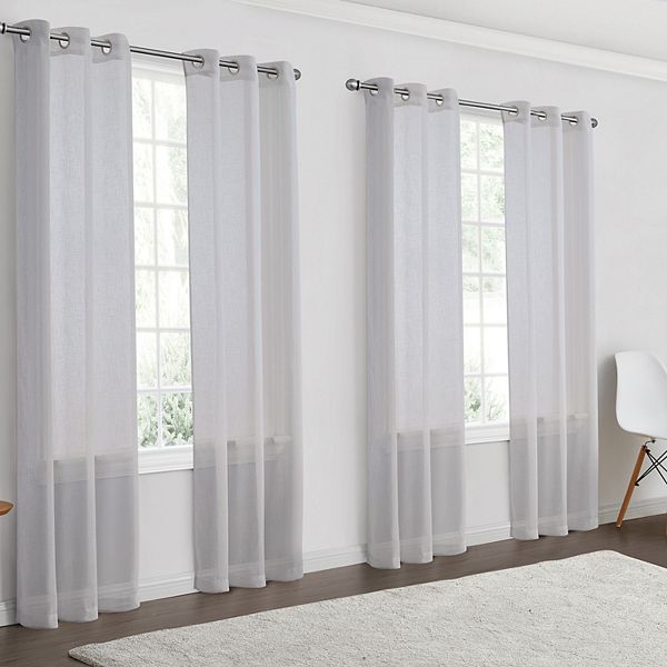 VCNY Home Lajolla Grommet Sheer 4 Window Curtain Panels