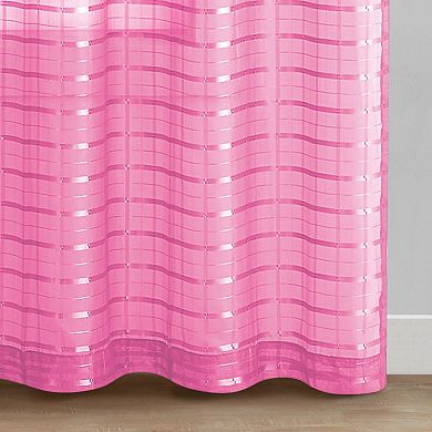 VCNY Home Lisa Solid Plaid Rod Rocket 1 Window Curtain Panel