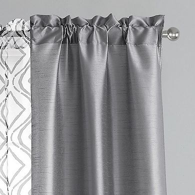 VCNY Home Morgan Geometric Sheer Rod Pocket 4 Window Curtain Panels