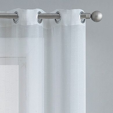 VCNY Home Martina Metallic Grommet Sheer 2 Window Curtain Panels