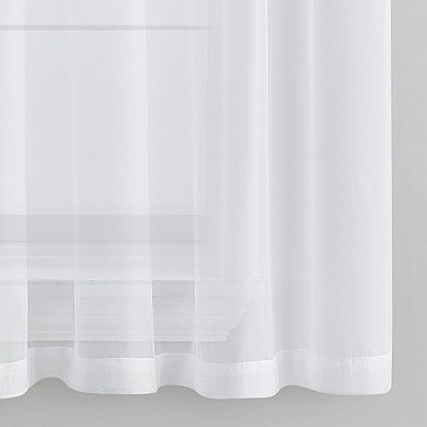 VCNY Home Alliv Solid Rod Pocket Sheer 2 Window Curtain Panels
