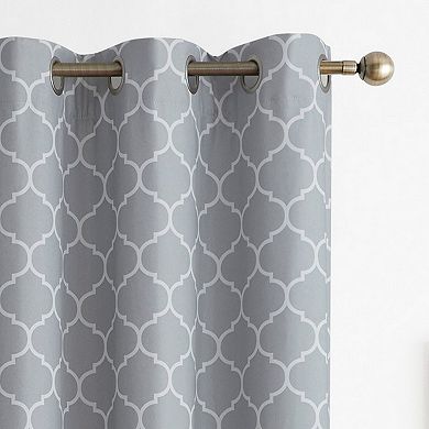 VCNY Home Trellis Grommet 100% Blackout 2 Window Curtain Panels