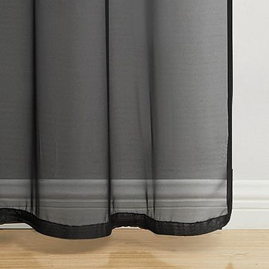 VCNY Home O’Hara Solid Black Rod Pocket Sheer 1 Window Curtain Panel