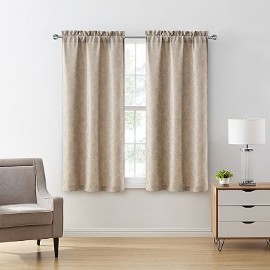 VCNY Home Carmen Floral Rod Pocket 2 Window Curtain Panels