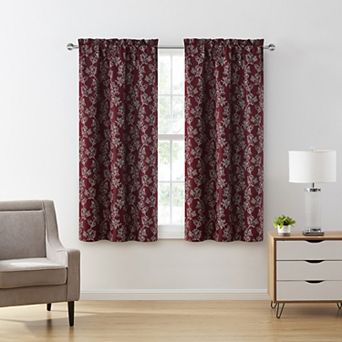 VCNY Home Carmen Floral Rod Pocket 2 Window Curtain Panels
