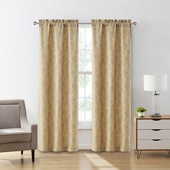 VCNY Home Carmen Floral Rod Pocket 2 Window Curtain Panels