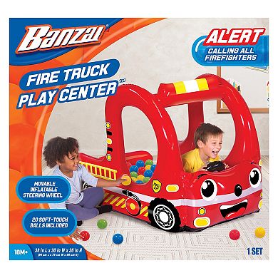 Banzai Rescue Fire Truck Inflatable Ball Pit