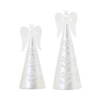 Frosted Glass Angel Ornament (set Of 2)
