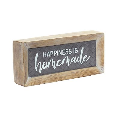 Home Sentiment Block Sign with Wood Grain Design (Set of 2)