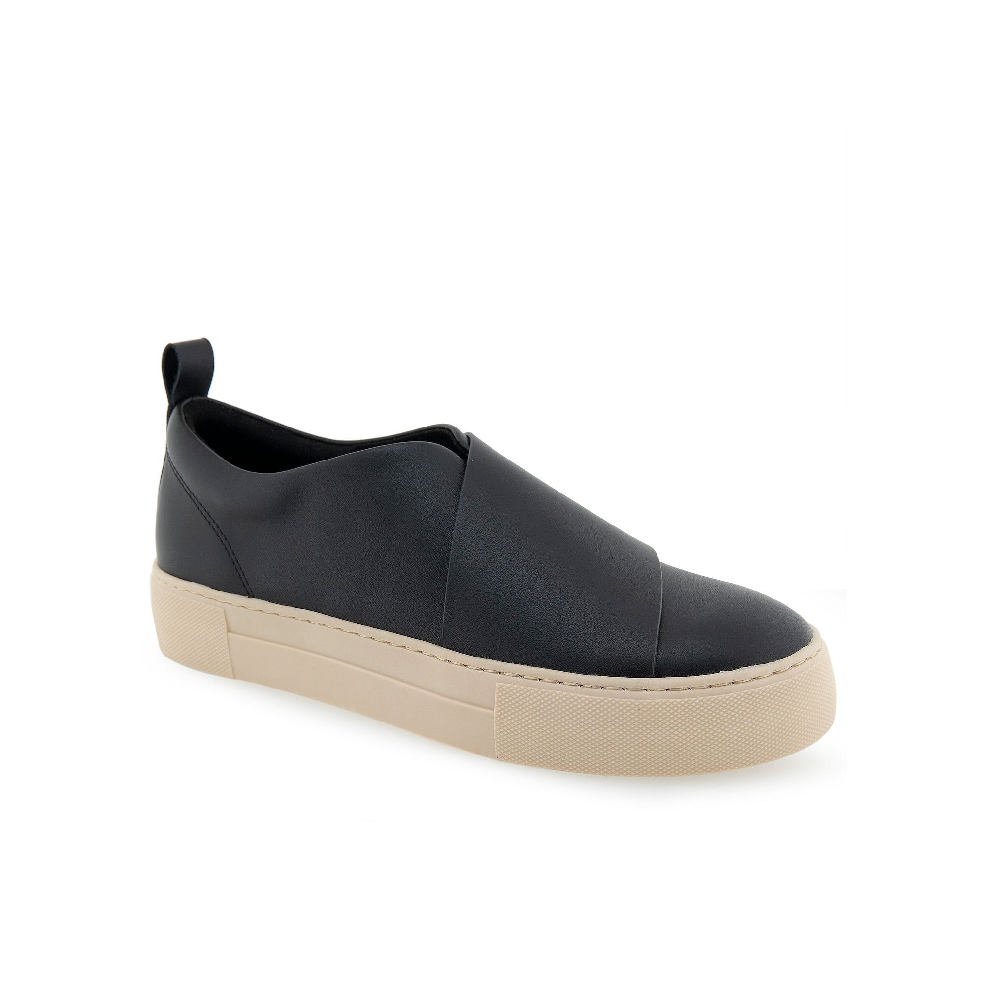 Aerosoles Brighton Womens Casual Leather Sneakers, Size: 7.5, Black Leathe