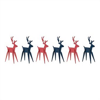Modern Metal Deer Figurine (set Of 6)