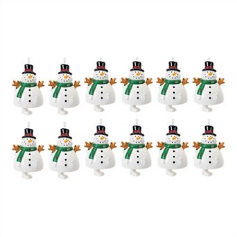 Ceramic Snowman Bell Ornament (Set Of 12)