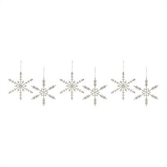Jeweled Metal Snowflake Ornament (set Of 6)