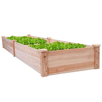 Solid Wood 8 Ft X 2 Ft Raised Garden Bed Planter