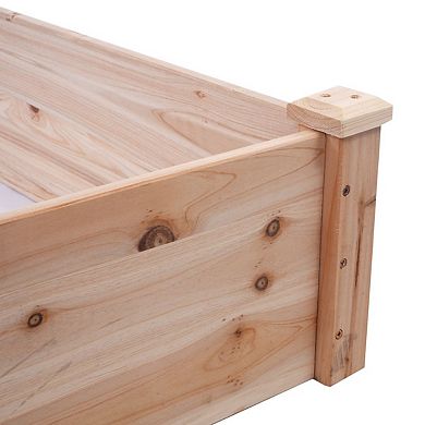 Solid Wood 8 Ft X 2 Ft Raised Garden Bed Planter