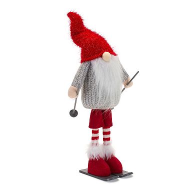 Plush Standing Gnome Skier (set Of 6)