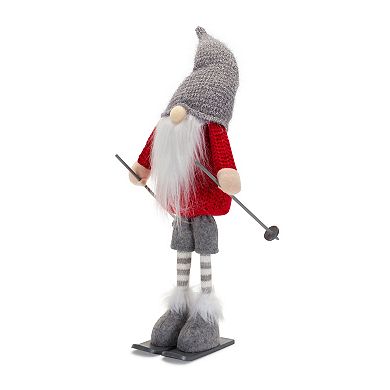 Plush Standing Gnome Skier (set Of 6)