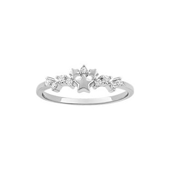 PRIMROSE Sterling Silver Cubic Zirconia Cluster Ring