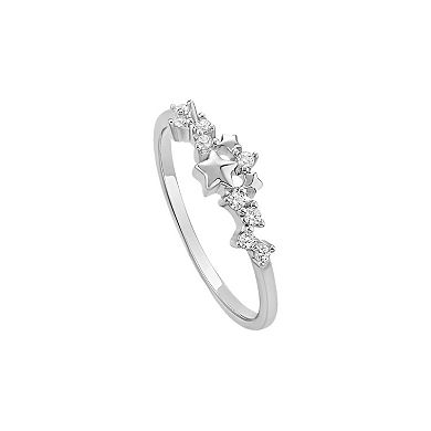 PRIMROSE Sterling Silver Cubic Zirconia Cluster Ring