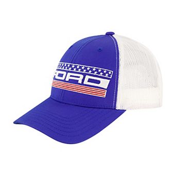 Men's Ford American Flag Embroidered Logo Mesh Back Baseball Cap