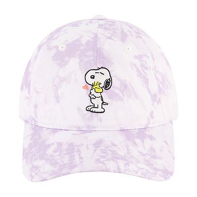 Men's Peanuts Snoopy & Woodstock Hug Marbled Tie Dye Dad Cap