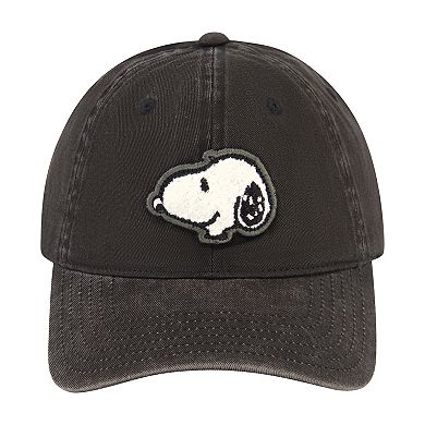 Men's Peanuts Snoopy Chenille Patch Stone Wash Dad Cap