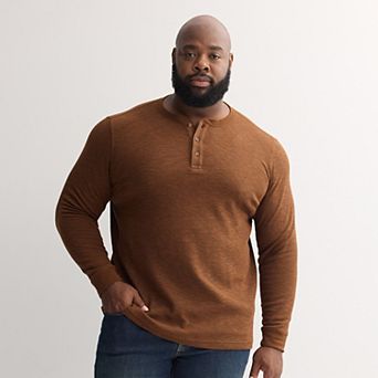Big & Tall Sonoma Goods For Life® Long Sleeve Textured Henley Tee